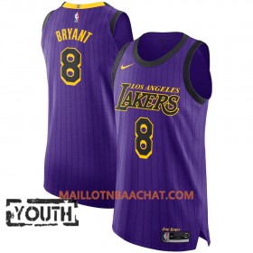 Maillot NBA Los Angeles Lakers Kobe Bryant 8 2018-19 Nike City Edition Violet Swingman - Enfant